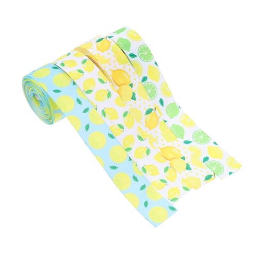 AKOOSY 4 Rollen Zitronen Bedrucktes Bastelband Strapazierfähiges Dekoband für DIY Geschenkverpackung Haarschleifen Partydeko pro Farbenfrohes Geschenkband für Kreative Bastelprojekte AKOOSY 4 Rollen Zitronen Bedrucktes Bastelband Strapazierfähiges Dekoband für DIY Geschenkverpackung Haarschleifen Partydeko pro Farbenfrohes Geschenkband für Kreative Bastelprojekte von AKOOSY