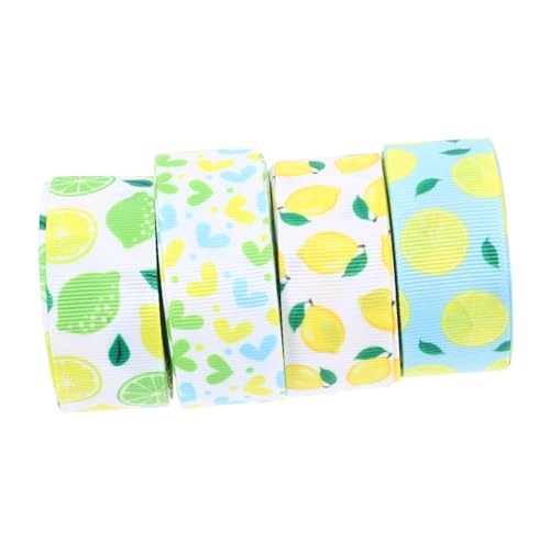 AKOOSY 4 Rollen Zitronenmuster Geschenkband Diy Schleifenband für Basteln Party Dekorationen pro Wiederverwendbar Glatte Oberfläche Verpackungszubehör AKOOSY 4 Rollen Zitronenmuster Geschenkband Diy Schleifenband für Basteln Party Dekorationen pro Wiederverwendbar Glatte Oberfläche Verpackungszubehör von AKOOSY