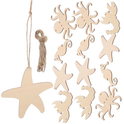 AKOOSY 4 Sätze Unvollendete Holzscheiben Meerestiere Holzfiguren zum Bemalen DIY Bastelset mit Hummer Seestern pro Naturholz für Kreative Dekorationen AKOOSY 4 Sätze Unvollendete Holzscheiben Meerestiere Holzfiguren zum Bemalen DIY Bastelset mit Hummer Seestern pro Naturholz für Kreative Dekorationen von AKOOSY
