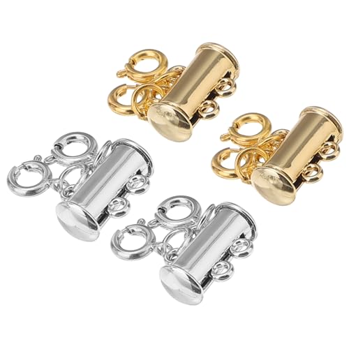AKOOSY 4 Stück Halskettenschnalle personalisierte halskette armband zubehör Goldfarben geschichteter Halsketten-Abstandshalter Stapel Schiebeverschluss mehrschichtige Kettenverbinder AKOOSY 4 Stück Halskettenschnalle personalisierte halskette armband zubehör Goldfarben geschichteter Halsketten-Abstandshalter Stapel Schiebeverschluss mehrschichtige Kettenverbinder von AKOOSY