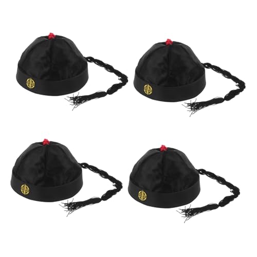 AKOOSY 4 Stück Qing Kaiser Hüte mit Handbesticktem Design Traditionelle Chinesische Oriental Kopfbedeckung für Erwachsene Geeignet für Bühne Cosplay Themenpartys und Historische von AKOOSY