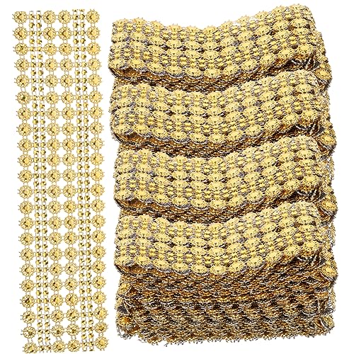 AKOOSY 4 Stück Sonnenblumenschmuck Kleidung trimmen Blau Zubehör Hochzeit Multifunktions-Kostümbesatz DIY -Kleidung verschleißfester Kleidungsbesatz zarter Besatz Plastik Golden von AKOOSY