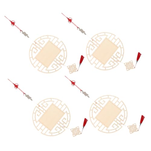 AKOOSY 4 Stück Teiliges Chinesische Holzanhänger Traditionelle Antike Diy Bastelornamente Unbemalte Holztafeln Kreative für Klassenraum und Flurdekoration mit Chinesischem Knoten und AKOOSY 4 Stück Teiliges Chinesische Holzanhänger Traditionelle Antike Diy Bastelornamente Unbemalte Holztafeln Kreative für Klassenraum und Flurdekoration mit Chinesischem Knoten und von AKOOSY