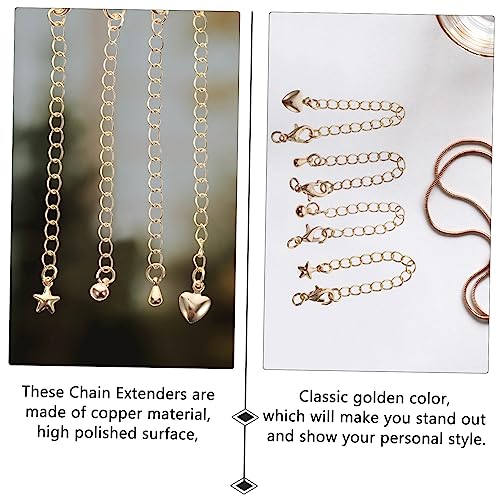AKOOSY 4 Stück Teiliges Gold Schmuckverlängerungsset aus Kupfer Armband und Halskettenverlängerer Polierte Kettenverlängerung für DIY Schmuckherstellung Passend für Fußketten und AKOOSY 4 Stück Teiliges Gold Schmuckverlängerungsset aus Kupfer Armband und Halskettenverlängerer Polierte Kettenverlängerung für DIY Schmuckherstellung Passend für Fußketten und von AKOOSY