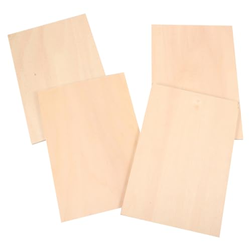 AKOOSY 4 Stück Teiliges Naturbelassene Holzplatten Glatt zum Basteln und Schnitzen für DIY Kunstprojekte und Hängende Dekorationen Kreative Holzrohlinge für Vielfältige von AKOOSY