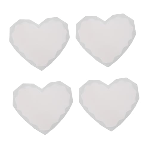 AKOOSY 4 Stück Teiliges Silikon Gießform Herz Diamantform Kristall Epoxidharz Coaster Mold für DIY Untersetzer Antihaft Wiederverwendbar für Handwerksprojekte und Geschenke von AKOOSY
