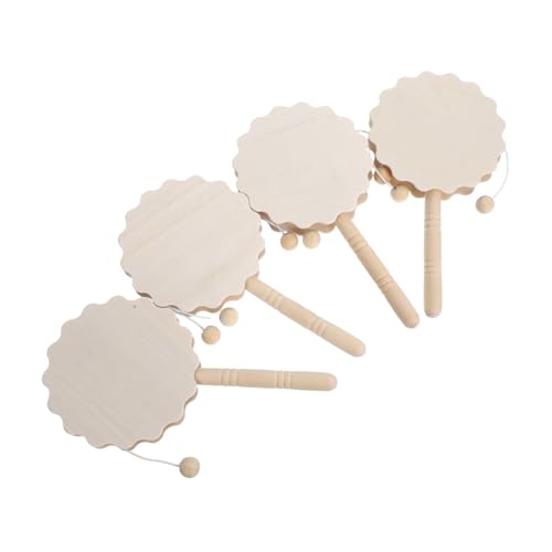 AKOOSY 4 Stück Teiliges Unbemalte Holz Klappertrommel DIY Malspielzeug Lernspielzeug Sicher Glatt Langlebig Kreative Handwerks Ornamente AKOOSY 4 Stück Teiliges Unbemalte Holz Klappertrommel DIY Malspielzeug Lernspielzeug Sicher Glatt Langlebig Kreative Handwerks Ornamente von AKOOSY