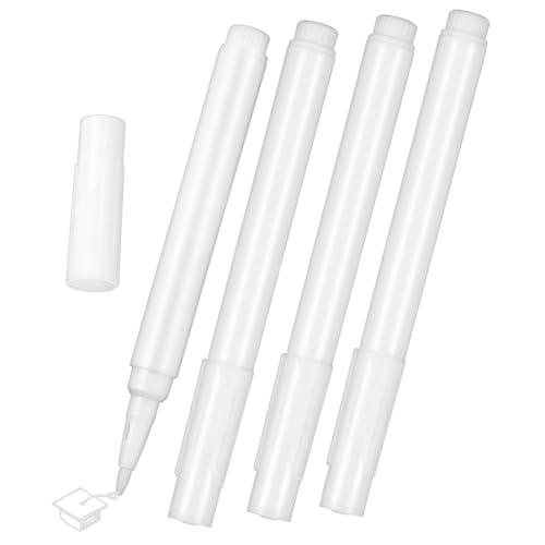 AKOOSY 4 Stück Weiße Flüssige Kreidemarker Abwischbar Rundspitze Langlebig Vielseitig Einsetzbar für Papier Kunststoff Tafel Praktische Radierbare Marker für Schule Werbung Kunst von AKOOSY