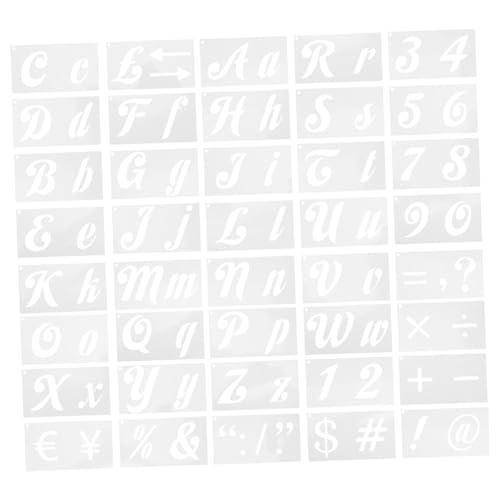 AKOOSY 40 Blatt Teiliges Buchstaben Schablonen und Zahlen Schablonen zum Malen Wiederverwendbare Sprühschablonen für DIY Kunsthandwerk Klare Muster für Kreative Wand und Papiergestaltung von AKOOSY