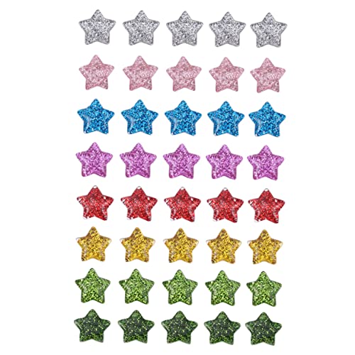 AKOOSY 40 Stück Glitzernde Harzsterne Perlen Hochzeitsalben Dekorationen Klobig Gold Klein Funkeln Tory Handytasche Zubehör Für Simulationssterne Handyhüllendekoration Diy-bastelmaterial von AKOOSY