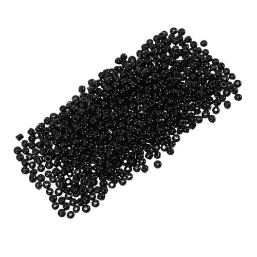 AKOOSY 4000 STÜCKE Schwarze Glasperlen Spacer Beads für DIY Schmuckherstellung Leichte Bastelperlen zum Auffädeln für Armbänder Halsketten und Kreuzstichprojekte von AKOOSY