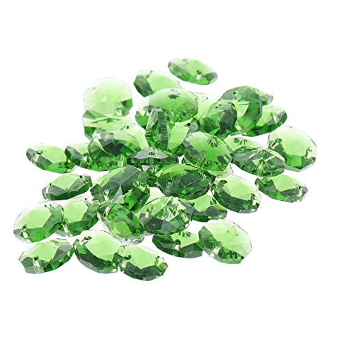 AKOOSY 40Stücke Farbige Glasperlen Doppel Octagon Perlen für DIY Schmuck Dekorative Bastelperlen für Armband und Halskettenherstellung Glatte Oberfläche Vielseitig von AKOOSY