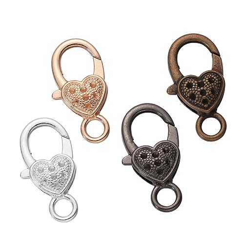 AKOOSY 40Stücke Herzförmige Karabinerverschlüsse für Schmuckherstellung Vielseitig Einsetzbar Taschenverschluss Armbandverschluss für DIY Projekte von AKOOSY