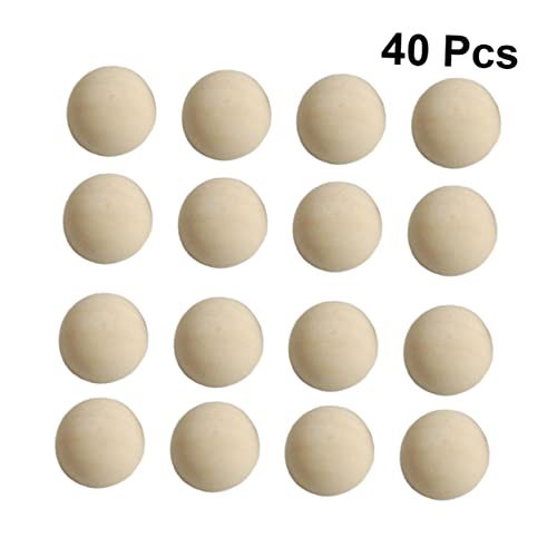 AKOOSY 40Stücke Holz Halb Kugeln Unfertige Mini Hemisphäre für DIY Projekte und Bastelbedarf Leicht zu Bemalen Dekorieren für Kreative Handwerksideen von AKOOSY