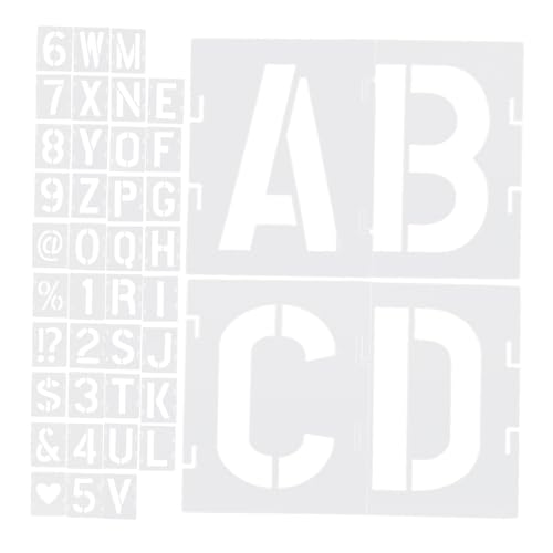 AKOOSY 42 Stück Teiliges Buchstaben schablonen Große Wiederverwendbare Malvorlagen aus Kunststoff Dekorative Wand schablonen für Spraypainting DIY Holz Möbelgestaltung Leicht und von AKOOSY