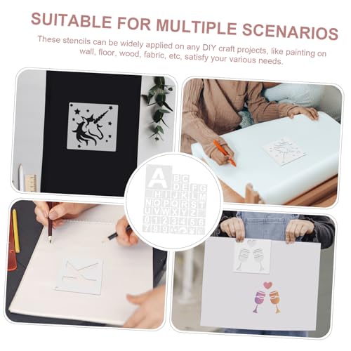 AKOOSY 42 Stück Teiliges Schablonen für Malerei und Basteln Wiederverwendbare Zahlenschablonen und Buchstaben Vorlagen Glatte Kanten Geeignet für DIY Kunst Scrapbooking AKOOSY 42 Stück Teiliges Schablonen für Malerei und Basteln Wiederverwendbare Zahlenschablonen und Buchstaben Vorlagen Glatte Kanten Geeignet für DIY Kunst Scrapbooking von AKOOSY