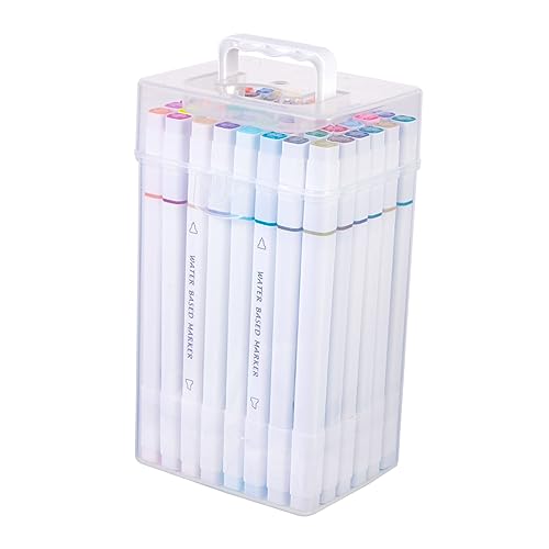 AKOOSY 48Stücke Teiliges Dual Tip Marker Buntstifte für Zeichnungen für DIY Projekte mit Hochwertigen Farbstiften für Skizzieren von AKOOSY
