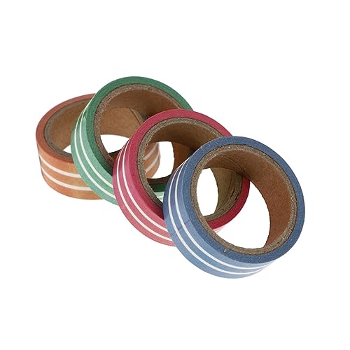 AKOOSY 4Rollen Washi Tape Dekoratives Klebeband für Scrapbooking Planer und DIY Projekte Selbstklebend Gestaltung für Tagebücher und Geschenkverpackungen von AKOOSY