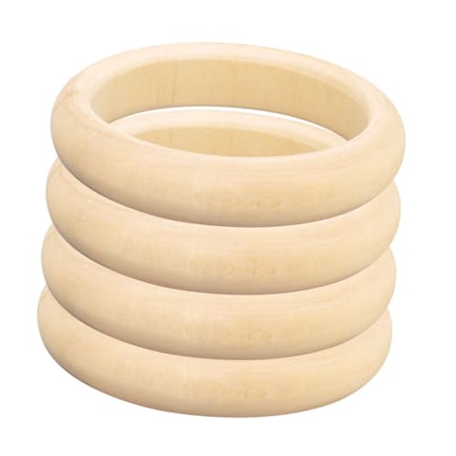 AKOOSY 4Stücke DIY Holzarmbänder Unvollendete Holzringe zum Basteln Glatte Oberfläche zum Bemalen und Gestalten Handwerkszubehör für AKOOSY 4Stücke DIY Holzarmbänder Unvollendete Holzringe zum Basteln Glatte Oberfläche zum Bemalen und Gestalten Handwerkszubehör für von AKOOSY