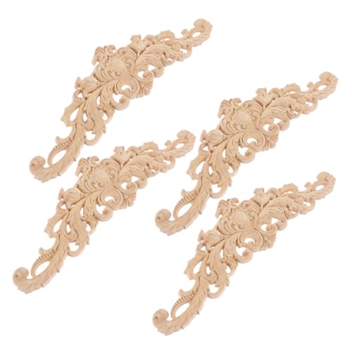 AKOOSY 4Stücke Holz Geschnitzte Applikationen Unlackierte Onlay Ornamente für Möbel Natürliche Holzverarbeitung für DIY Projekte und Möbeldekoration AKOOSY 4Stücke Holz Geschnitzte Applikationen Unlackierte Onlay Ornamente für Möbel Natürliche Holzverarbeitung für DIY Projekte und Möbeldekoration von AKOOSY