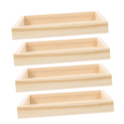 AKOOSY 4Stücke Holzblock Aufbewahrungstabletts Praktische Puzzle Spielzeugtabletts für Ordentliche und Sichere Lagerung von Bausteinen für Spielumgebungen von AKOOSY