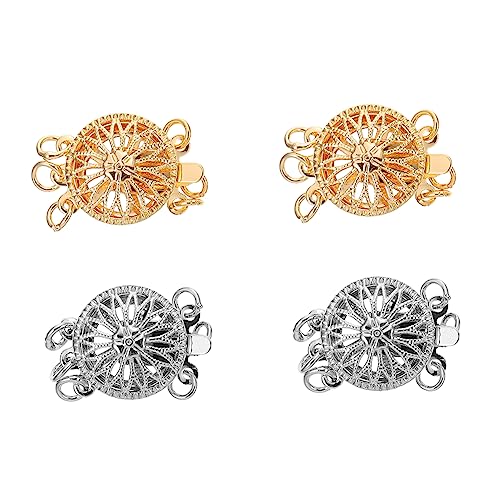 AKOOSY 4Stücke Multi Strang Schmucksteckverbinder Hochwertigem für DIY Armbänder Halsketten und Fußketten Glatte Oberfläche Langlebig und Praktisch von AKOOSY