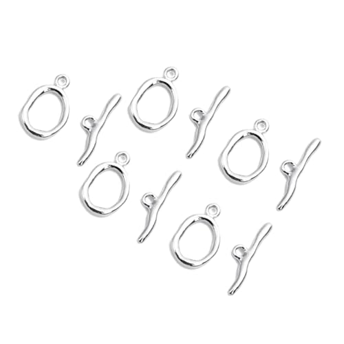 AKOOSY 5 Satz DIY Schmuckverschlüsse Abnorme Form Kupferbeschichtung Ot Verschlüsse für Armbänder und Fußketten für Schmuckherstellung Silberfarbe von AKOOSY