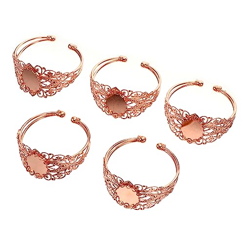 AKOOSY 5 Stück Edelsteinarmband Leerer Manschettenknopf Leerer Lünette Tablett Armreif Cabochons Für Die Schmuckherstellung Oval Edelstein Armbänder Legierung Golden AKOOSY 5 Stück Edelsteinarmband Leerer Manschettenknopf Leerer Lünette Tablett Armreif Cabochons Für Die Schmuckherstellung Oval Edelstein Armbänder Legierung Golden von AKOOSY