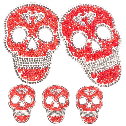 AKOOSY 5 Stück Teiliges Bestickte Schädel Patches mit Strassapplikation Multifunktionale Aufbügelflicken für Kleidung Rucksäcke Hüte und DIY Dekoration Rot für Jacken und Accessoires AKOOSY 5 Stück Teiliges Bestickte Schädel Patches mit Strassapplikation Multifunktionale Aufbügelflicken für Kleidung Rucksäcke Hüte und DIY Dekoration Rot für Jacken und Accessoires von AKOOSY