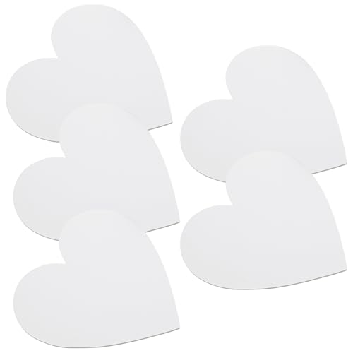 AKOOSY 5 Stück Teiliges Herzförmiges Künstler ölgemälde Board aus Reiner Baumwolle Weiß Dicke Malplatten für Acryl Öl Temperafarben Tragbares Zeichenbrett für DIY Kunstprojekte und von AKOOSY