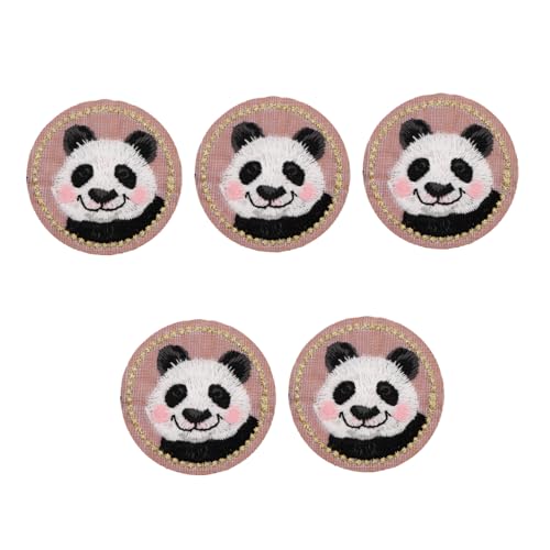 AKOOSY 5 Stück Teiliges Panda Kaninchen Stickerei Aufnäher zum Aufbügeln Hautfreundlich Langlebig zum Reparieren und Dekorieren von Kleidung Jacken Jeans Rucksäcken und DIY Projekten von AKOOSY