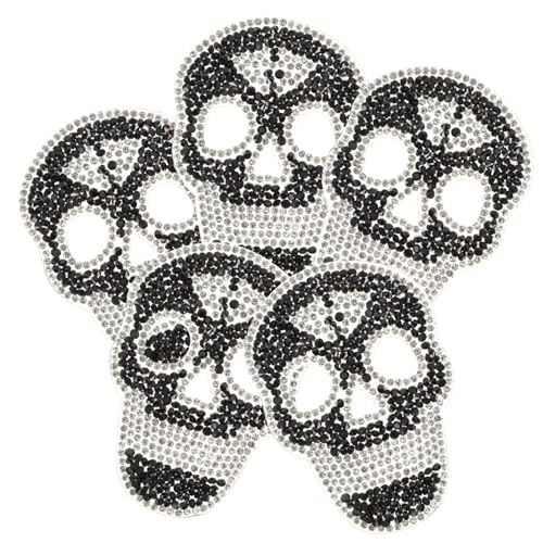AKOOSY 5 Stück Teiliges Schädel Bügelflicken mit Strasssteinen Multifunktionale DIY Aufnäher zum Aufbügeln und Nähen Dekorative Reparatur Patches für Kleidung Rucksack Hut Tasche Schwarz AKOOSY 5 Stück Teiliges Schädel Bügelflicken mit Strasssteinen Multifunktionale DIY Aufnäher zum Aufbügeln und Nähen Dekorative Reparatur Patches für Kleidung Rucksack Hut Tasche Schwarz von AKOOSY