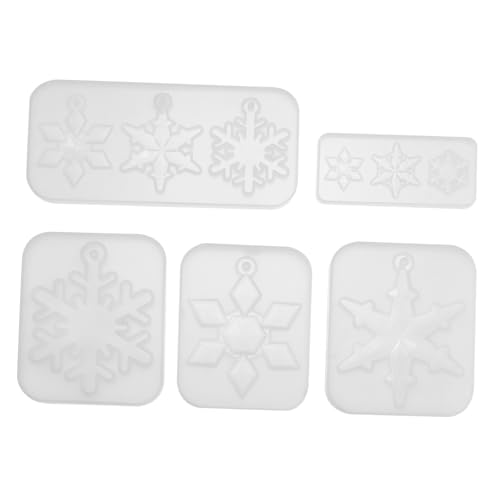 AKOOSY 5 Stück Teiliges Silikon schneeflocken gießform Epoxidharz Vielseitige DIY Anhänger und Ohrringe Weihnachtliche Schmuckmotive Unterschiedliche für Kreative Handarbeiten von AKOOSY