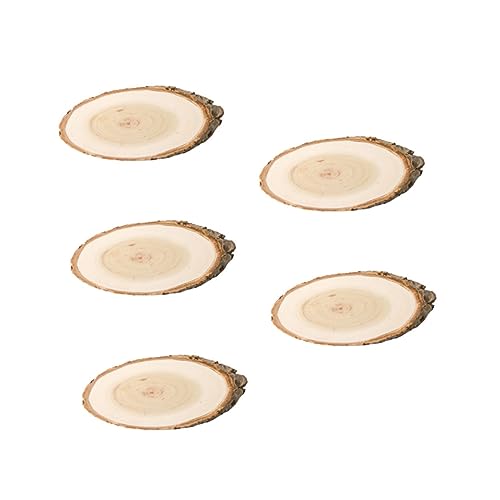 AKOOSY 5 Stück Wandanzeigetafel holzplatten holzpanele message board bar dekoration Kiefer groß Baumstammscheiben bellen Planke ovales Brett hängend Anhänger aus Holzbrett von AKOOSY