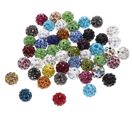AKOOSY 50 Stück Bunte Ab Spacer Perlen mit Strass für Schmuckherstellung Runde Abstandshalter für Armbänder Halsketten DIY Zubehör von AKOOSY