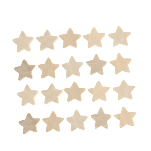 AKOOSY 50 Stück Fünf Punkte Stern Holzperlen Natur DIY Schmuck Basteln Armband Halsketten Zubehör Bastelmaterial für Erwachsene von AKOOSY