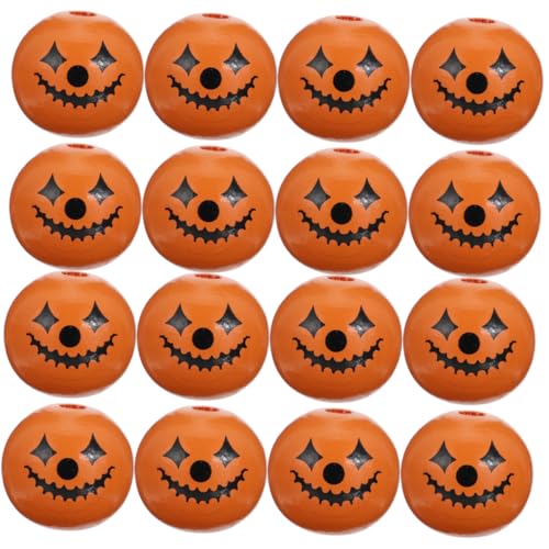 AKOOSY 50 Stück Halloween Holzperlen Rund mit Gruseligen Gesichtern Lose Bastelperlen für DIY Schmuck Partydeko und Kreative Halloween Handarbeiten AKOOSY 50 Stück Halloween Holzperlen Rund mit Gruseligen Gesichtern Lose Bastelperlen für DIY Schmuck Partydeko und Kreative Halloween Handarbeiten von AKOOSY