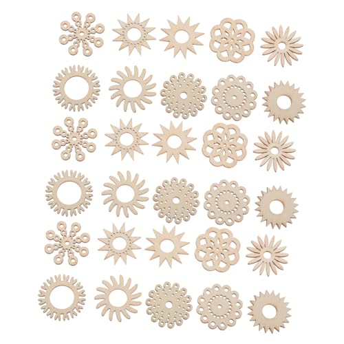 AKOOSY 50 Stück Holzblumen Formen Bemalt Holzscheiben Für DIY Bastelprojekte Kreative Holzornamente Für Wohnkultur Und Partydekoration AKOOSY 50 Stück Holzblumen Formen Bemalt Holzscheiben Für DIY Bastelprojekte Kreative Holzornamente Für Wohnkultur Und Partydekoration von AKOOSY