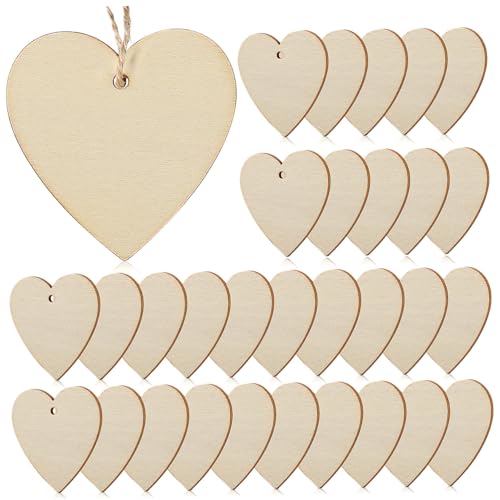 AKOOSY 50 Stück Holzherzen Juteschnur Holzscheiben zum Basteln DIY Holzplättchen für Hochzeit Party Dekoration Aufhängen und Beschriften Holzherzen Deko AKOOSY 50 Stück Holzherzen Juteschnur Holzscheiben zum Basteln DIY Holzplättchen für Hochzeit Party Dekoration Aufhängen und Beschriften Holzherzen Deko von AKOOSY