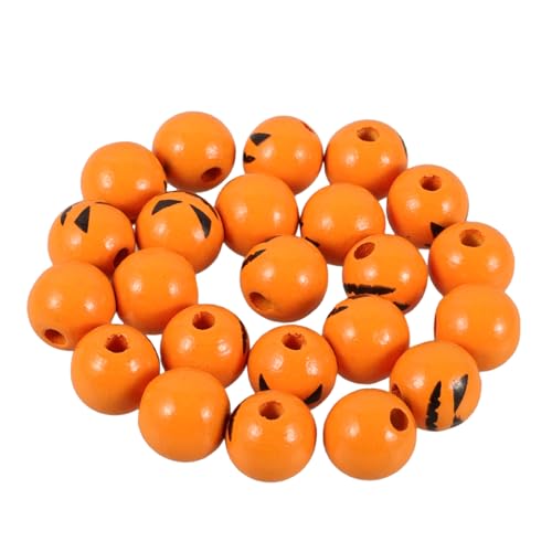 AKOOSY 50 Stück Holzperlen Dekoration Handgefertigt Abstandshalter Zubehör Halloween Abstandsperlen Braun Fete Form Basteln Halloween Dekor Skelett Zubehör Farbe Herstellung von AKOOSY