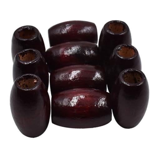 AKOOSY 50 Stück Holzperlen Oval Großes Spacer Perlen für DIY Schmuckherstellung Bastelperlen Auffädeln Armband Halskette Charm Zubehör Kreative Holzperlen von AKOOSY
