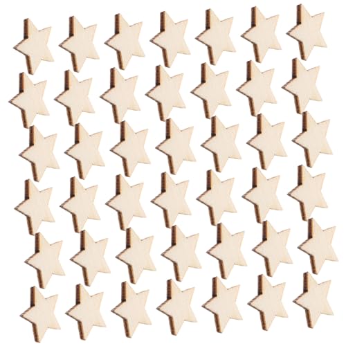 AKOOSY 50 Stück Kleine Holzsterne Für Diy-bastelprojekte, Naturholzausschnitte Für Weihnachtsschmuck, Hochzeit, Party, Gastgeschenke, Unlackierte Holzsternformen von AKOOSY