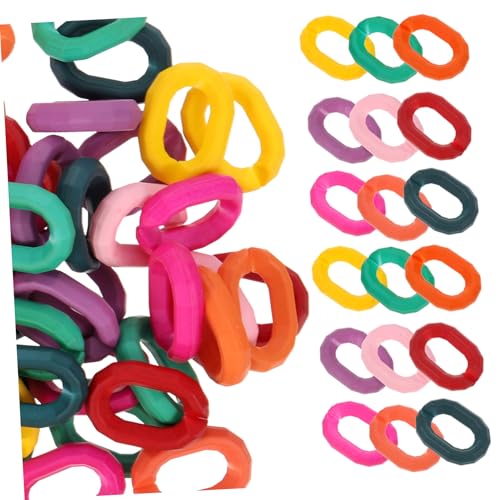 AKOOSY 50 Stück Teiliges Acryl verbindungsringe Transparent und Farbverlaufend Leichte Langlebige Offene Glieder für DIY Taschenketten Brillenketten Schlüsselringe und Handtaschengurte von AKOOSY