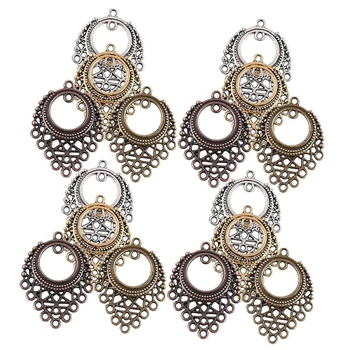 AKOOSY 50 Stück Teiliges Anhänger für Schmuckherstellung Hohldesign Charms für DIY Ohrringe Halsketten und Armbänder Bunte Unregelmäßige Ringe Langlebige Materialqualität für Kreative von AKOOSY