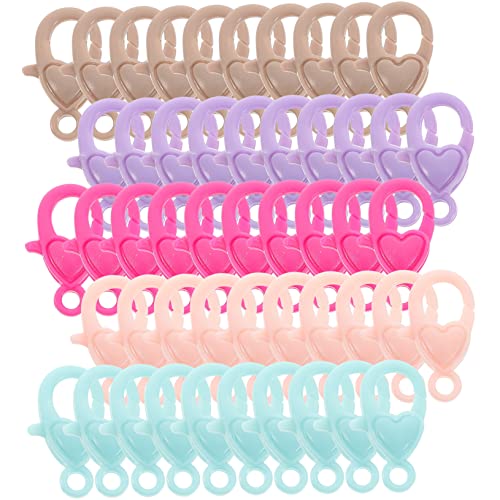 AKOOSY 50 Stück Teiliges Herz Lobster Verschluss für Schmuckherstellung Bunte Karabinerhaken Langlebig und Einfach zu Montieren für DIY Halsketten Armbänder und Schlüsselanhänger AKOOSY 50 Stück Teiliges Herz Lobster Verschluss für Schmuckherstellung Bunte Karabinerhaken Langlebig und Einfach zu Montieren für DIY Halsketten Armbänder und Schlüsselanhänger von AKOOSY