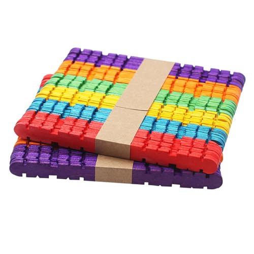 AKOOSY 50 Stück Tlg Bunte Holzstäbchen Natürliche Glatte Eisstiele aus Holz Ungiftig und Geruchlos für DIY Bastelprojekte Schul und Kinderhandwerk pro Packung AKOOSY 50 Stück Tlg Bunte Holzstäbchen Natürliche Glatte Eisstiele aus Holz Ungiftig und Geruchlos für DIY Bastelprojekte Schul und Kinderhandwerk pro Packung von AKOOSY