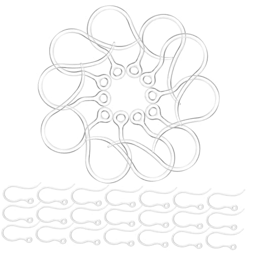 AKOOSY 50 Stück Transparente Ohrhaken aus Umweltfreundlichem Resin Große DIY Ohrring Zubehör Antiallergen Einfache Bastelmaterialien für Ohrringe Selber Machen und Schmuckkreation von AKOOSY