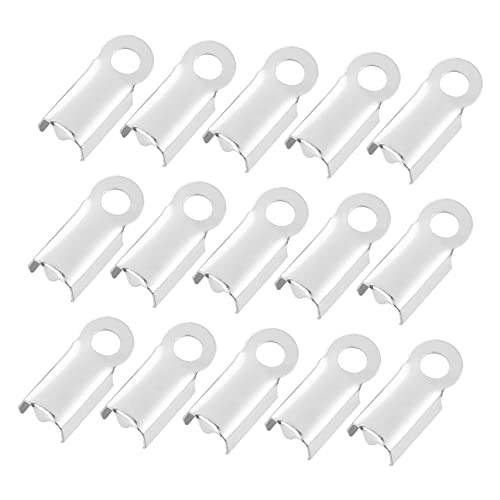 AKOOSY 500 Stück Klemmen für Lederbänder Crimp Enden für Schmuckherstellung für DIY Arbeiten mit Bändern und Lesezeichen Langlebig und Einfach zu Verwenden von AKOOSY