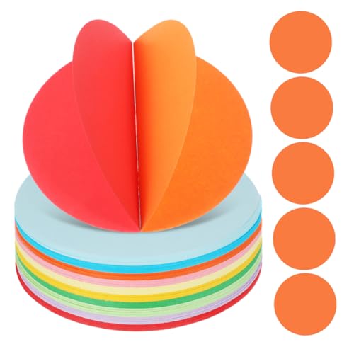 AKOOSY 500 Stück Kreis-ausschnittpapier: Doppelseitiges Origami-papier – Runde Ausschnitte Für Kinder, Bastel-, Kunstprojekte Und Schulaktivitäten von AKOOSY
