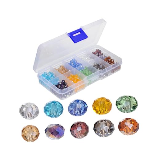 AKOOSY 500 Stück Kristall Briolette Perlen Farben Facettierte Glasperlen mit Aufbewahrungsbox für Schmuckherstellung DIY Armbänder Halsketten Ohrringe von AKOOSY